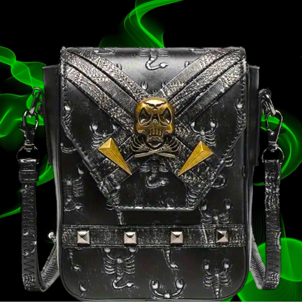 🆕 Gothic Punk Style Mini Shoulder Crossbody With Skull Scorpion Detail ♏️